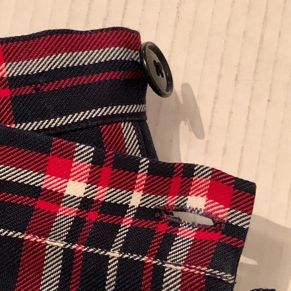 Vintage Top Marks Girls Navy Blue/Red Plaid Pleated Skirt Size 14 Made in Canada - Picture 5 of 7